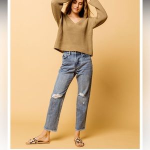 Amuse Society Selena Medium Wash High-Waist Distressed Jeans
